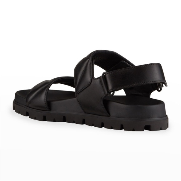 Prada Padded Quilted Leather Sport Black Sandals | Size 39 - Picture 7 of 15